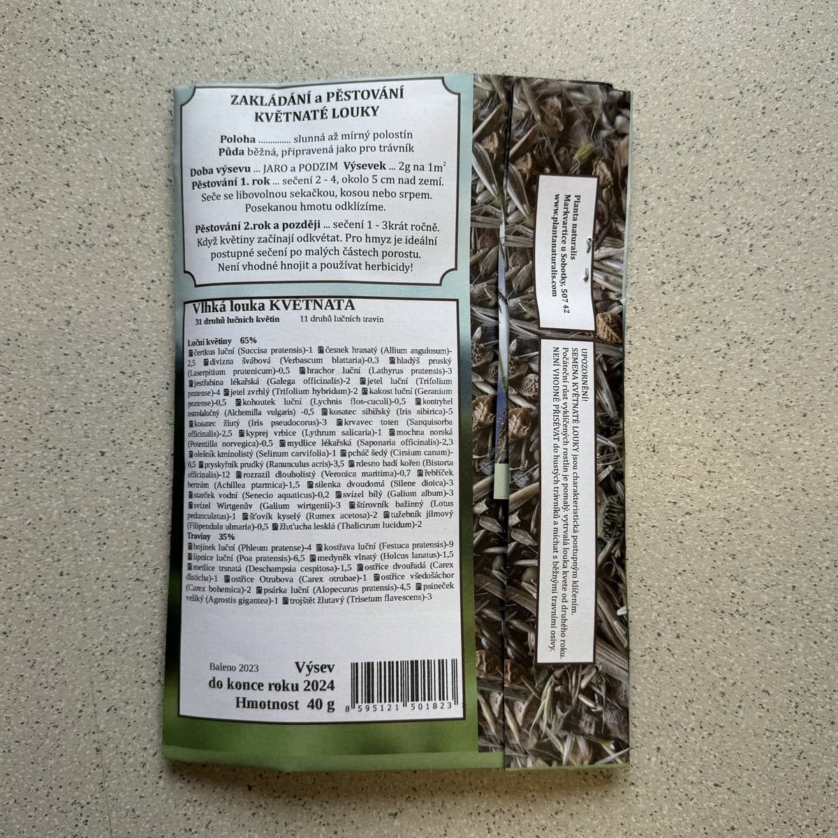 Vlhká kvetinová lúka - Planta Naturalis - osivo lúčnych kvetov - 40 g