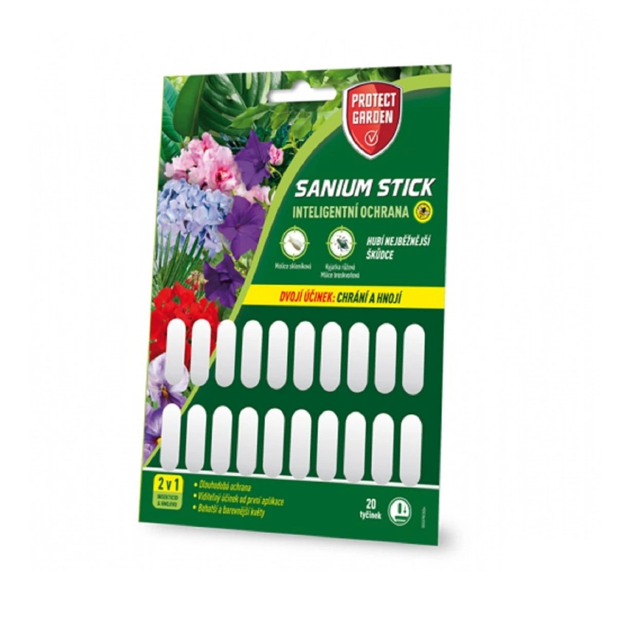Sanium Stick tyčinky - ochrana proti voškám a moliciam - Protect garden - ochrana rastlín - 20 ks