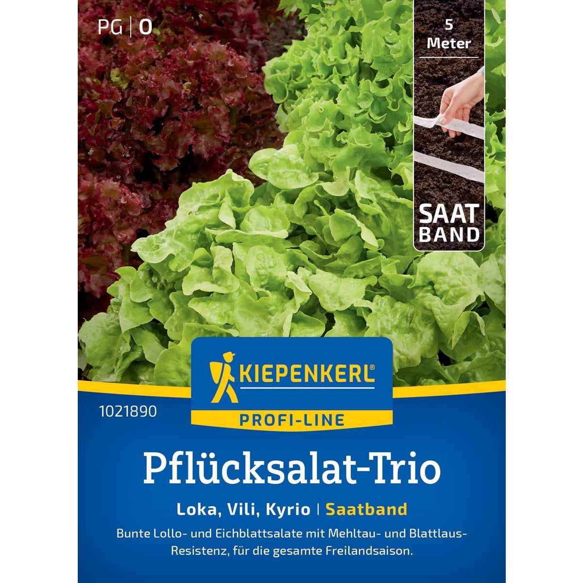 Trio listových šalátov - výsevný pásik - 5 m