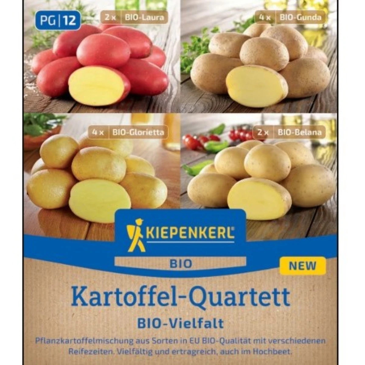 BIO sadbové zemiaky - 4 druhy - rozmanitosť - Solanum tuberosum - bio zemiaky - 12 ks