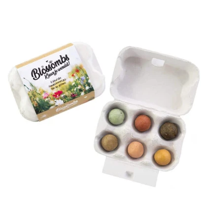 Semienkové bomby - darčekový box na vajíčka - Blossombs - 6 guličiek - 1 balenie
