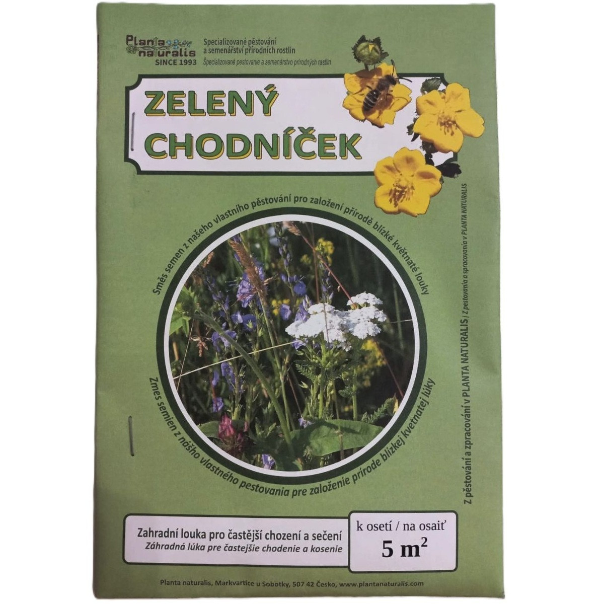 Kvetinová lúka Zelený chodníček - Planta Naturalis - osivo lúčnych kvetov - 10 g