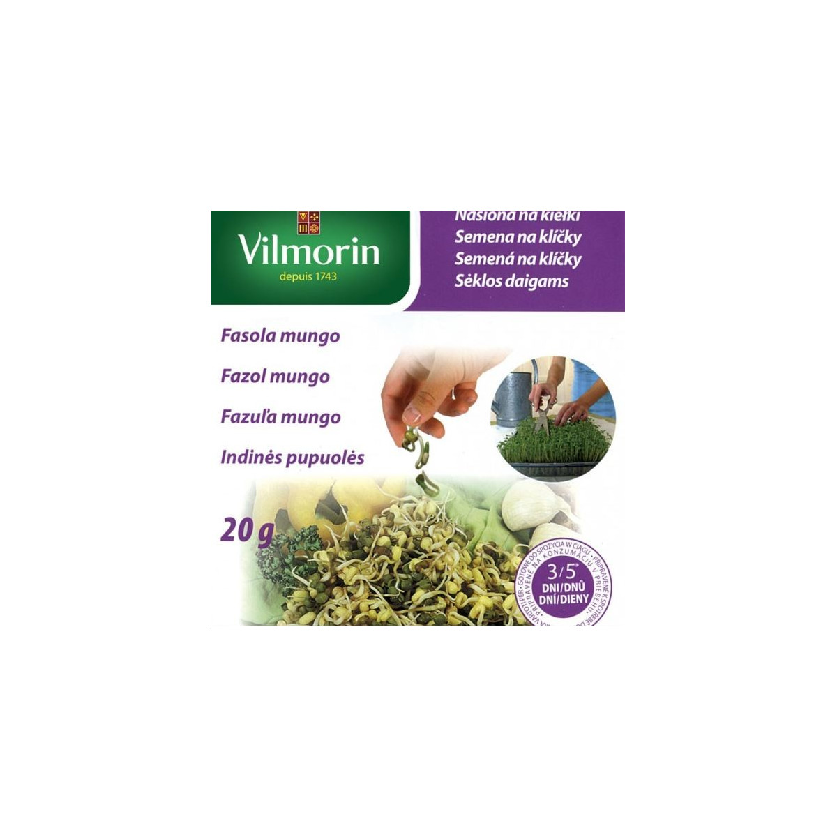 Semená na klíčky - Fazuľa mungo - Vilmorin - 20 g