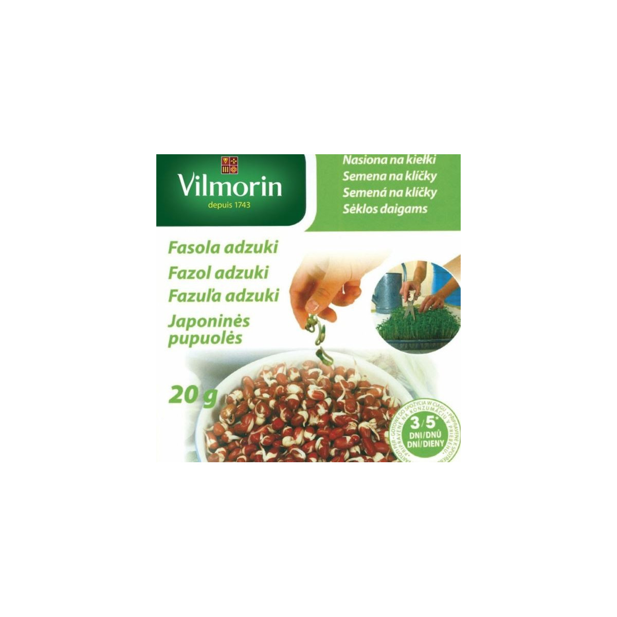 Semená na klíčky - Fazuľa adzuki - Vilmorin - 20 g