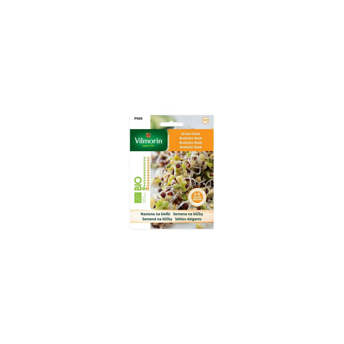 BIO semená na klíčky - Brokolica Raab - Vilmorin - 10 g