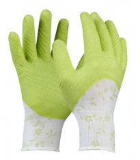 Pracovné rukavice dámske zelené - veľkosť 7 - Flower - 1 pár