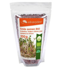 BIO Brokolica, reďkev, ďatelina - zmes - bio semená na klíčenie - 200 g