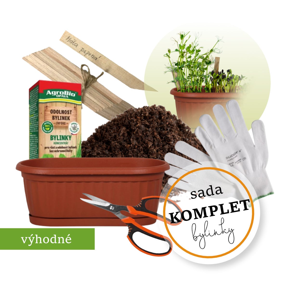 Pestovateľská sada komplet - pre bylinky - 1 ks