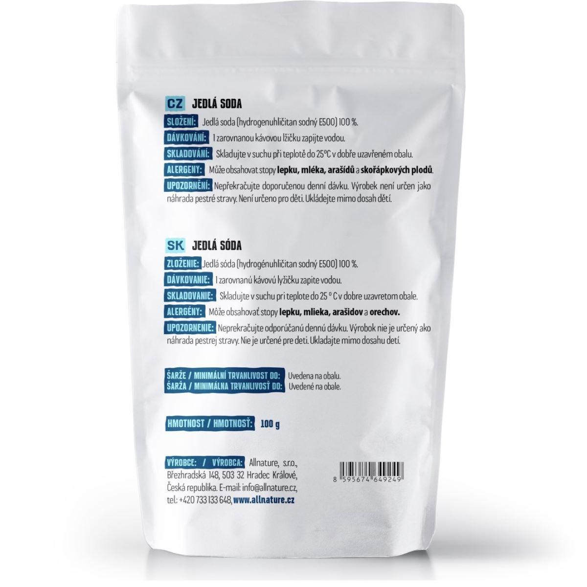 Jedlá sóda - prášok - 100 g